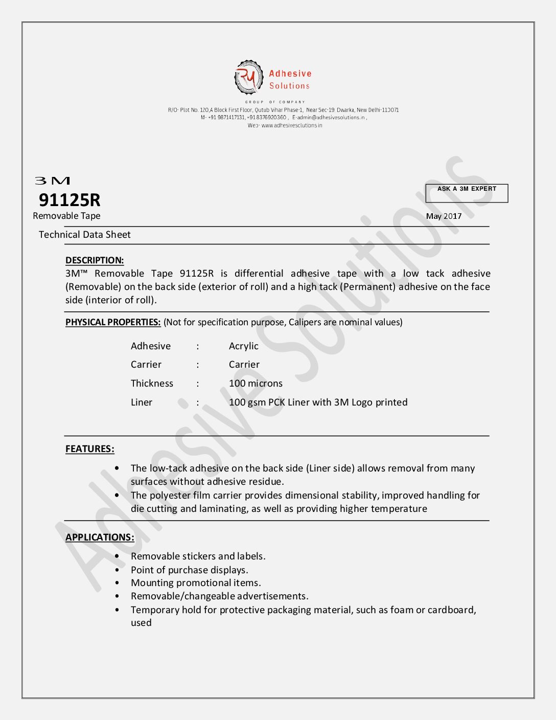 3M 91125 clear tape 24mmx50m