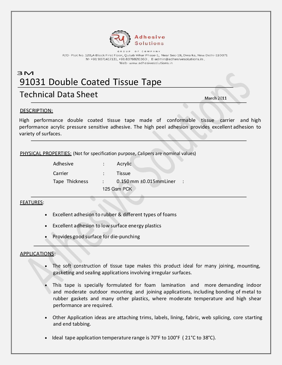 3M 91031 Tissue Tape(24mm* 50m)
