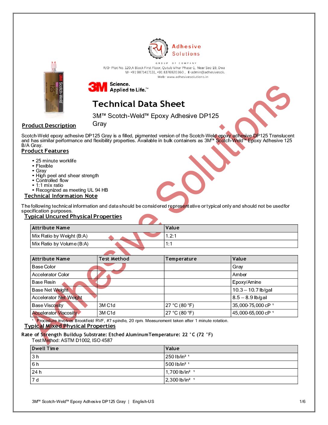 3M™ Scotch-Weld™ Epoxy Adhesive DP125