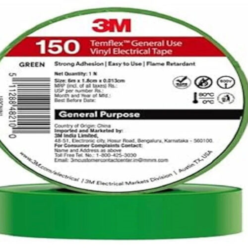 3M Temflex 150 Vinyl Electrical Tape (Green 19mmx 6mtr)
