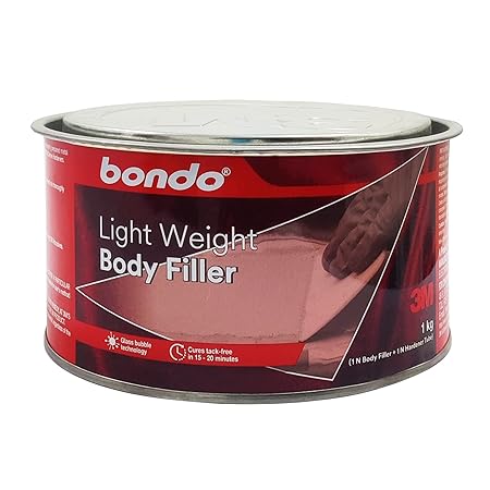 Click to see full view 3M Car Care Bondo Light Weight Body Filler, Fast Drying Same Day Repair (1 Kg, Pack of 1)